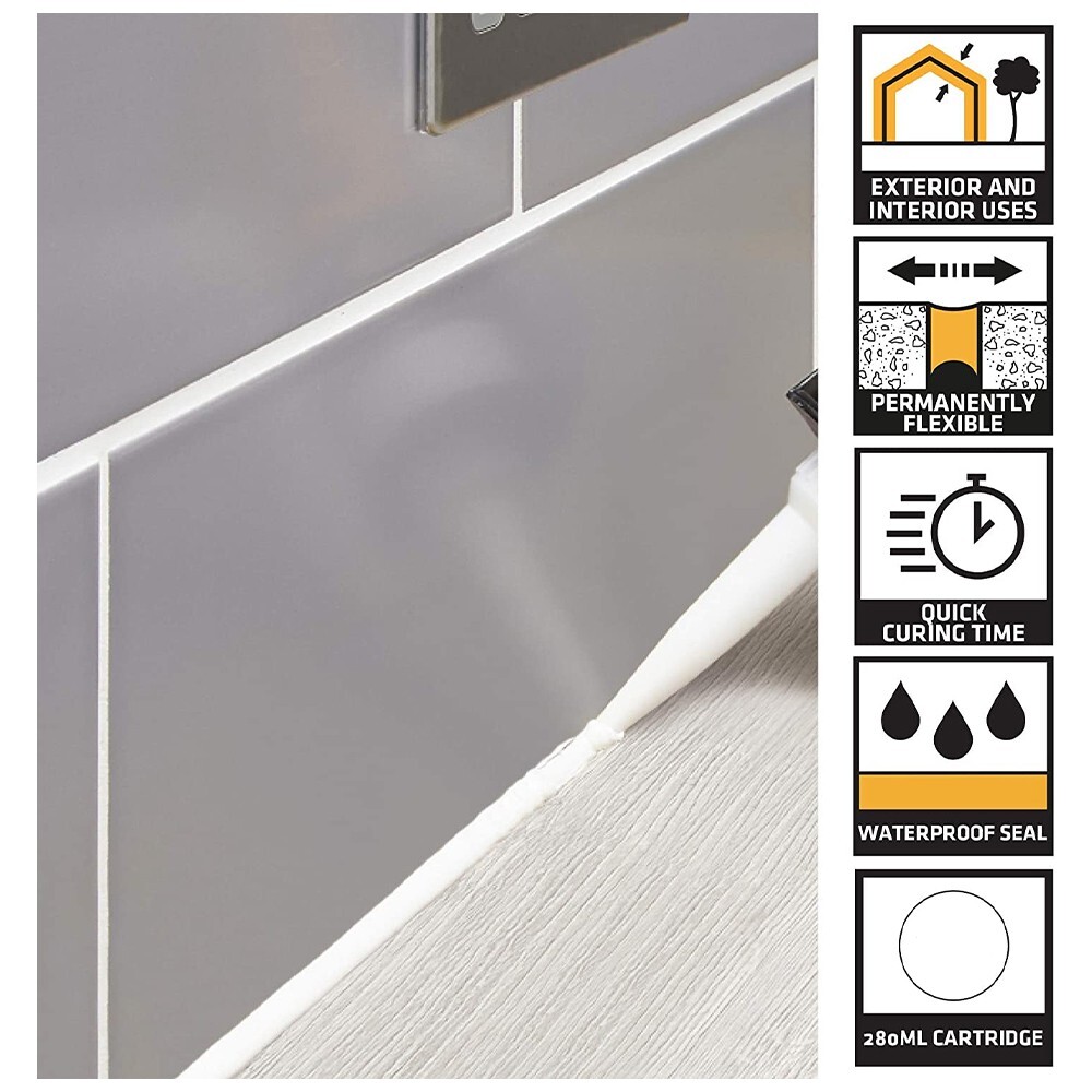Silicon Cladding 12X General Purpose Silicone Sealant Everbuild 280ML PVCU CLADDING ...