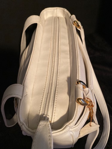 CARLO D'SANTI GENUINE LEATHER 2 HANDLE HANDBAG - WHITE COLOR - NEW - Picture 13 of 13
