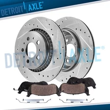 Front Drilled Brake Rotors Brake Pads for 2010 2011 2012 2013 2014 Volvo XC90