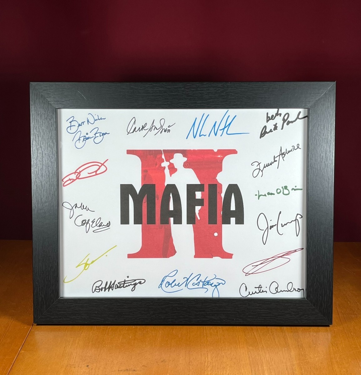 Mafia II Title Card Signed- 8.5 x 11- Autograph Reprints- Mafia II