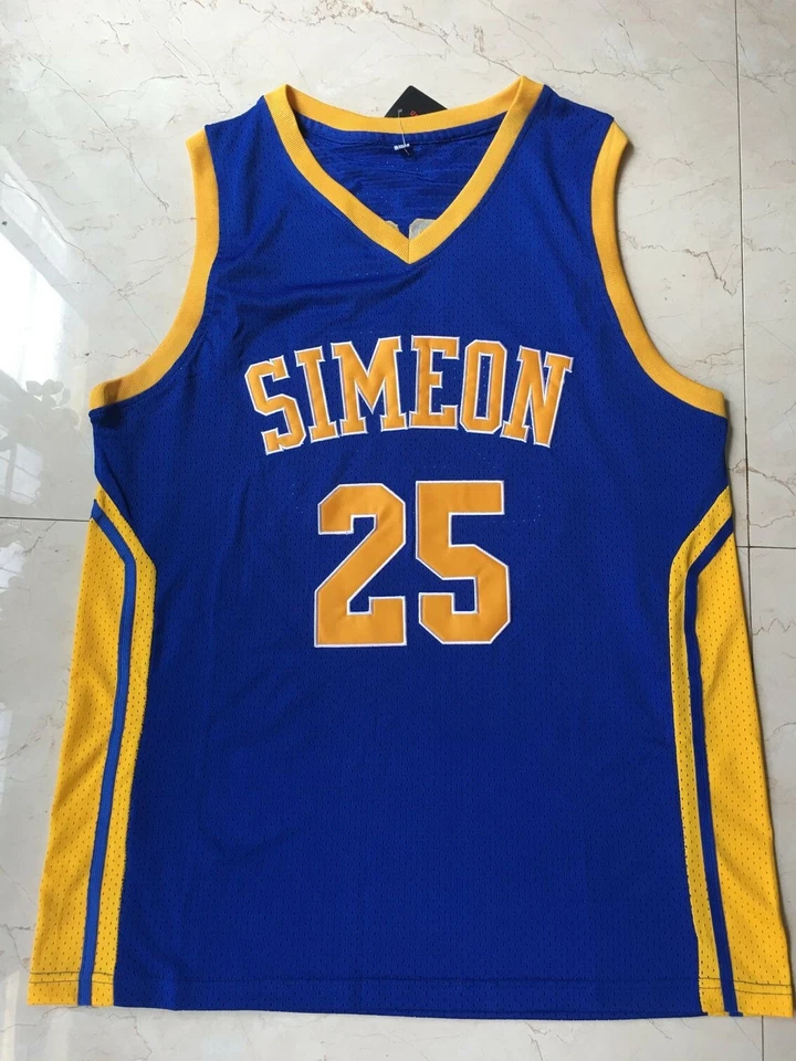 Derrick Rose #25 Simeon High School Basketball Jersey Men's Blue All Stitched
