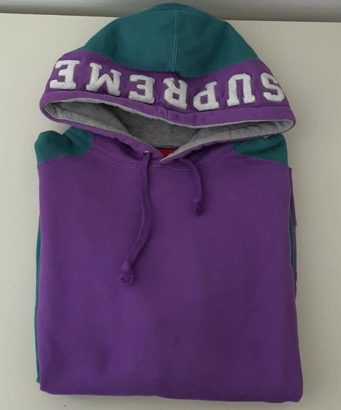 FW18 Supreme paneled hooded sweatshirt size M medium Violet hoodie