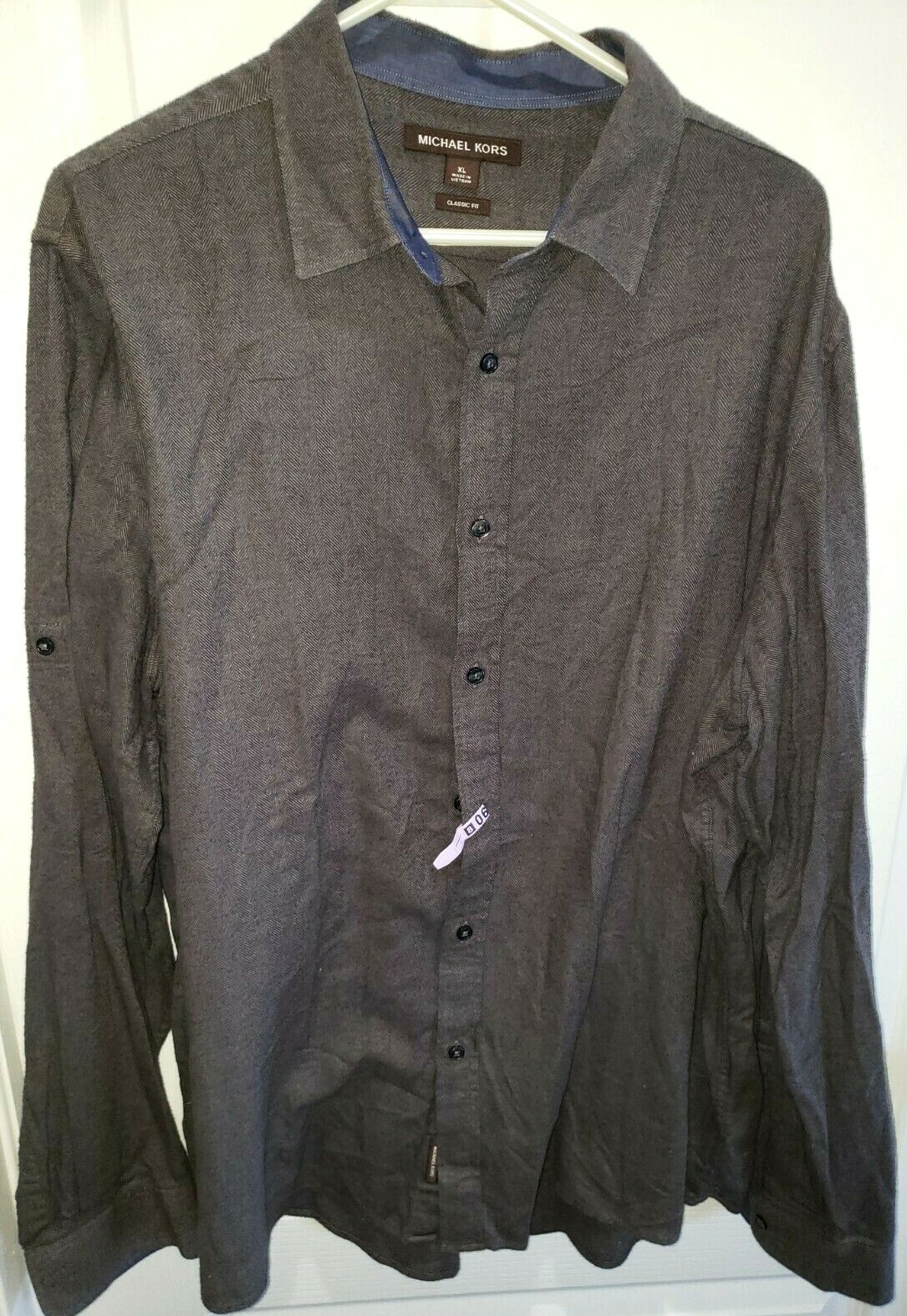 MICHAEL KORS classic fit SHIRT TOP collar XL long sleeve button down 100% cotton