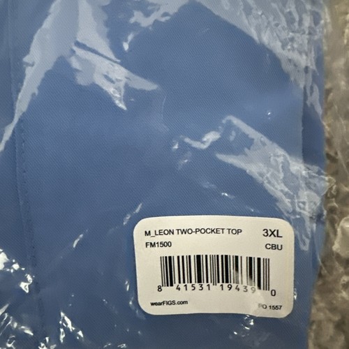 FIGS Leon Scrub Two Pocket Top Mens 3XL BLUE CBU Technical Collection NWT - Picture 4 of 5