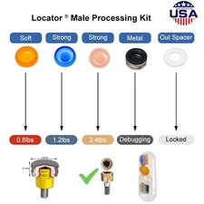 Locator Caps w/ PEEK Inserts 0.8-2.4lb Metal Housing & Spacers for Overdentures