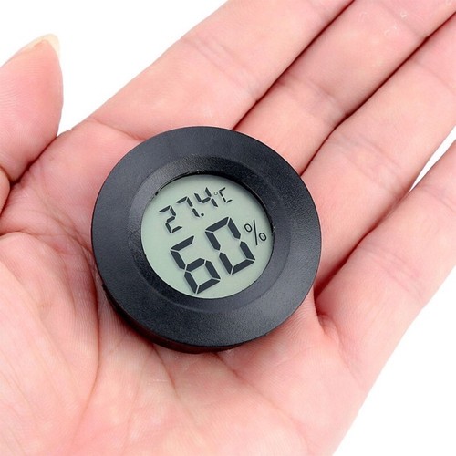 5Pack Digital Cigar Humidor Hygrometer Thermometer Temperature Round Black Gauge - Picture 5 of 12