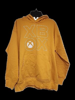 New Xbox Big Logo Boys Size 12 Gaming Gold Fleece Hoodie Sweatshirt