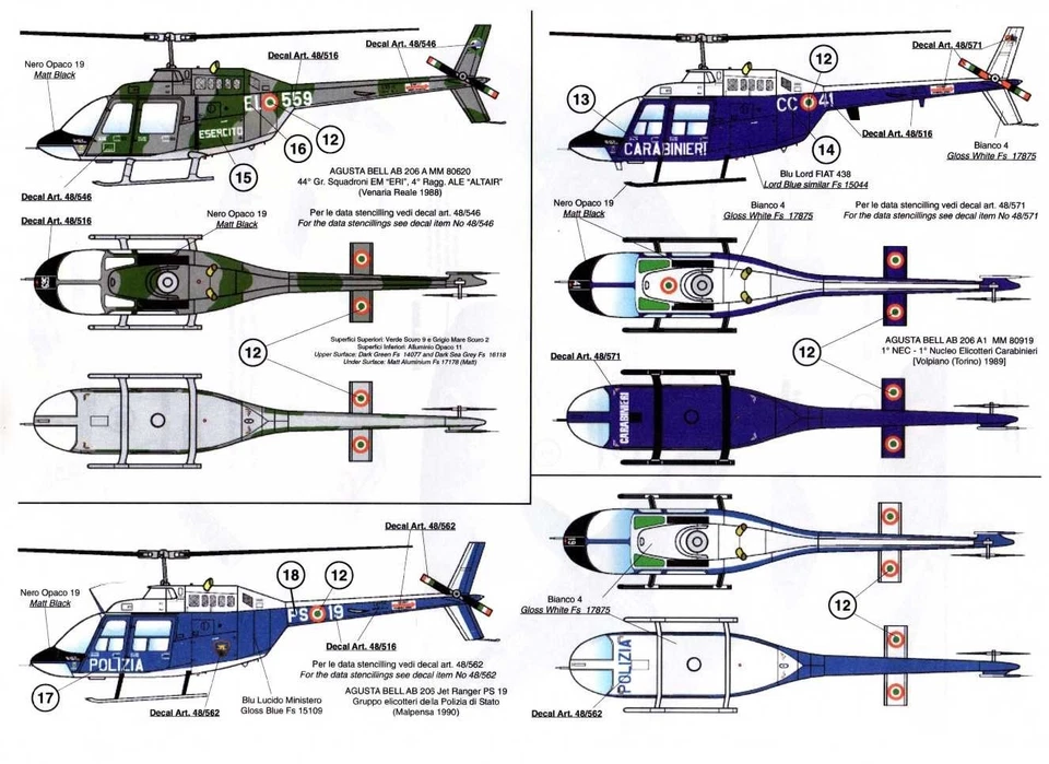 TAURO MODEL TM48/515 INSEGNE NAZIONALI ITALIANE PER ELICOTTERI SCALA 1:48 - Immagine 2 di 4