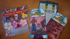 Hawaiian Hula Luau Party for 2 Pineapple Perfume Stir Sticks Can Coolers Lei Kit