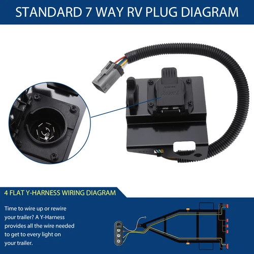 For 02-04 Ford F-250 F-350 Super Duty Trailer Tow Wiring Harness 4 & 7 Pin Plug - Picture 4 of 12