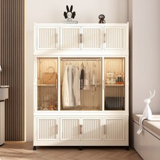 Portable Wardrobe Closet Storage Organizer for Clothes Dresser 12 Doors 12 Cubes