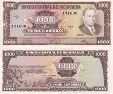 Nicaragua 1000 Cordobas 1972 P 128 UNC-