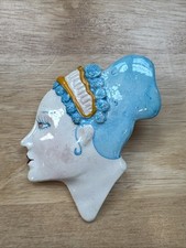 Artisan Painted Lady Brooch Pin 2.5  