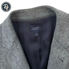42 R J Crew Ludlow Moon Fabrics " Yorkshire Tweed " Light Grey Knit Tweed Blazer