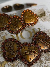 Brown Bronze Set 5 Buttons Ø 22 mm Christian Dior Replacement Buttons Stamped J'Adior