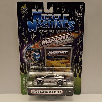 Muscle Machines Import Tuners '02 Acura RSX Type S Silver 1:64 Diecast T02-27