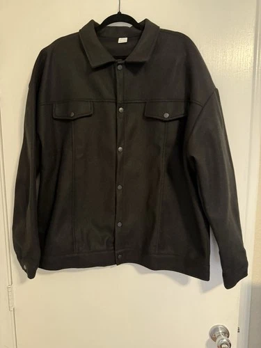 Men’s Black Oversized Shacket Trucker Jacket Snap Front Utility XL XXL Lot Of 3 - product listing photo