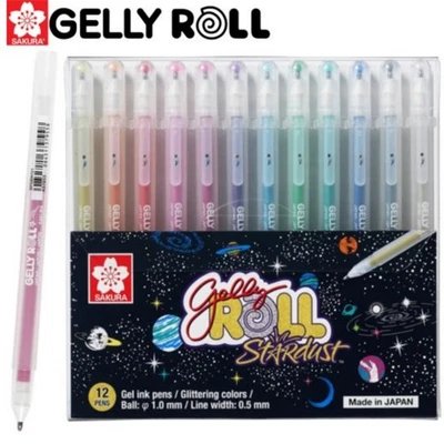 SAKURA Gelly Roll Stardust 12 Glitter Gel Pens | Made in Japan |