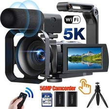 ✅Video Camera 5K Touch screen Camcorder WIFI Webcam & Anti-Shake IR Night Vision