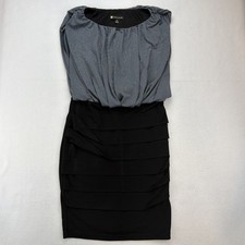 Valerie Bertinelli Women’s Fitted Dress Sz 8 Black And Gray Sleeveless Stretch