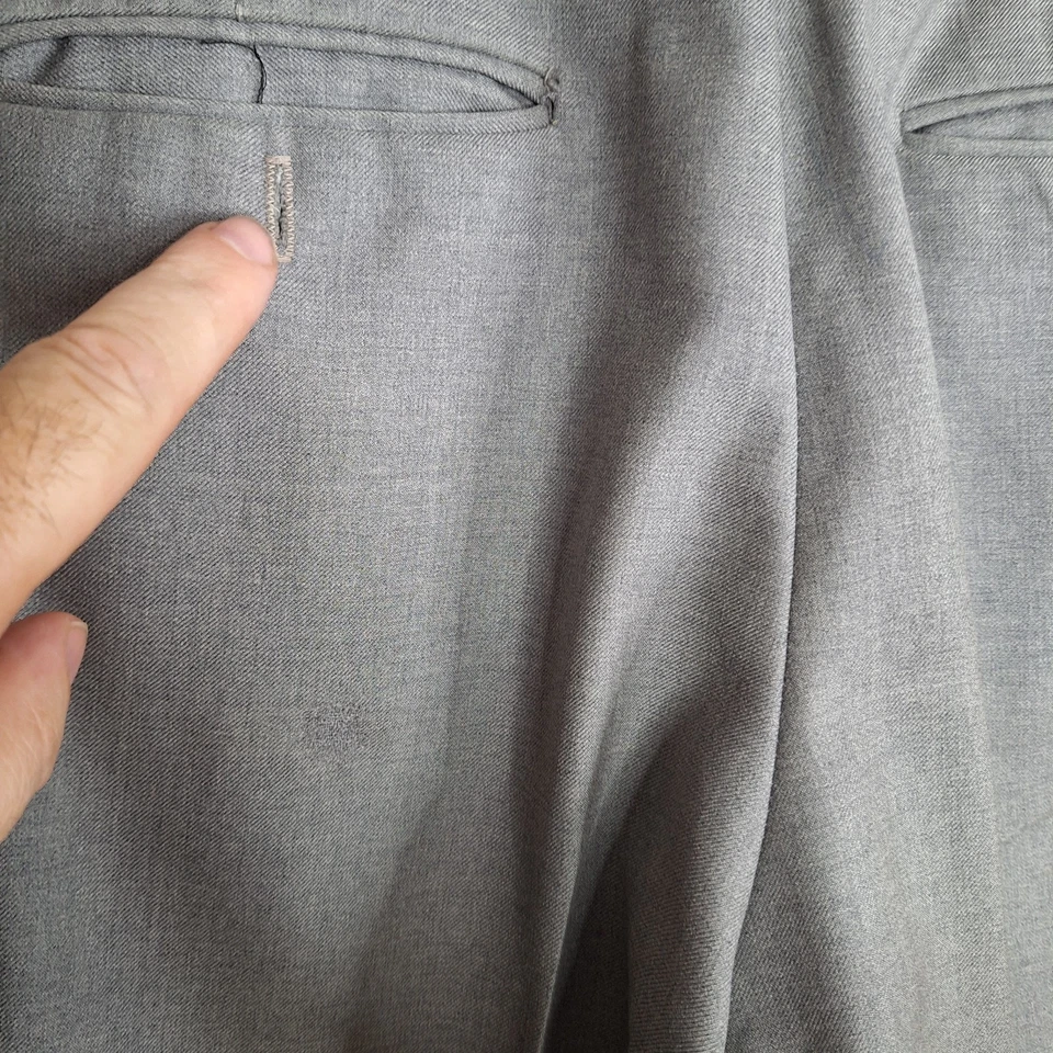 1960s Phoenix 2 Piece Suit Mens 40R 34X30 Solid Gray Half Lined - Image 2 of 4