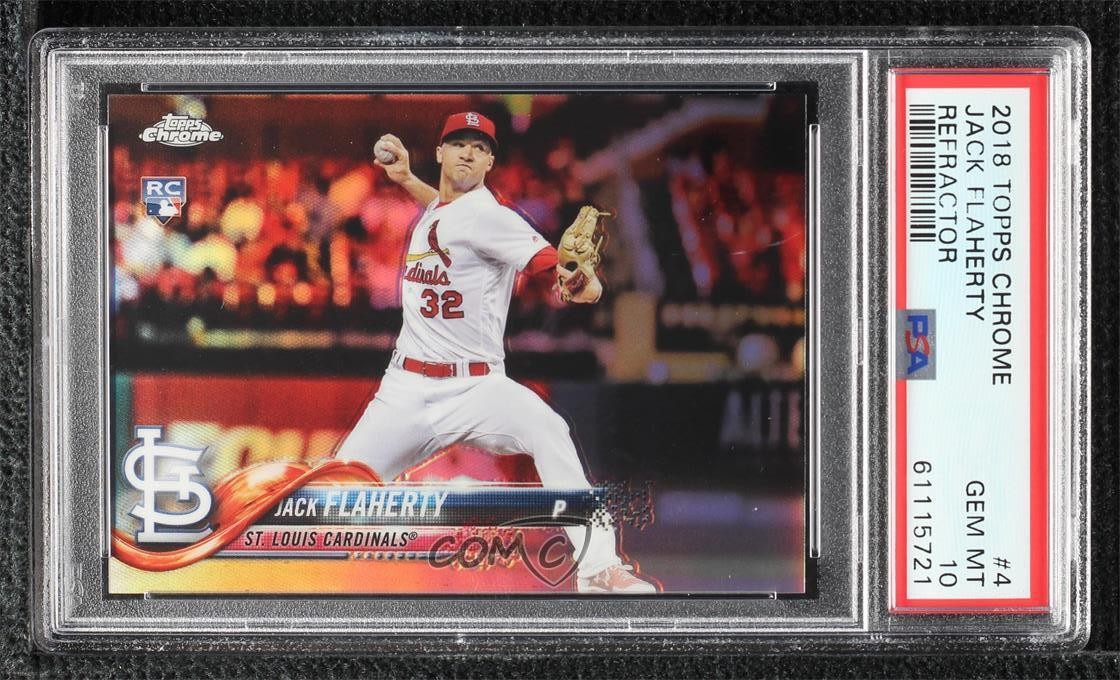 2018 Topps Chrome Refractor Jack Flaherty #4 PSA 10 GEM MT Rookie RC ni4