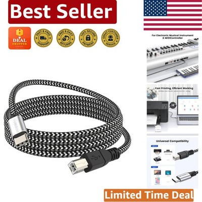 High-Speed 1M USB-C to USB B Nylon Cable with Metal Connector for Printers