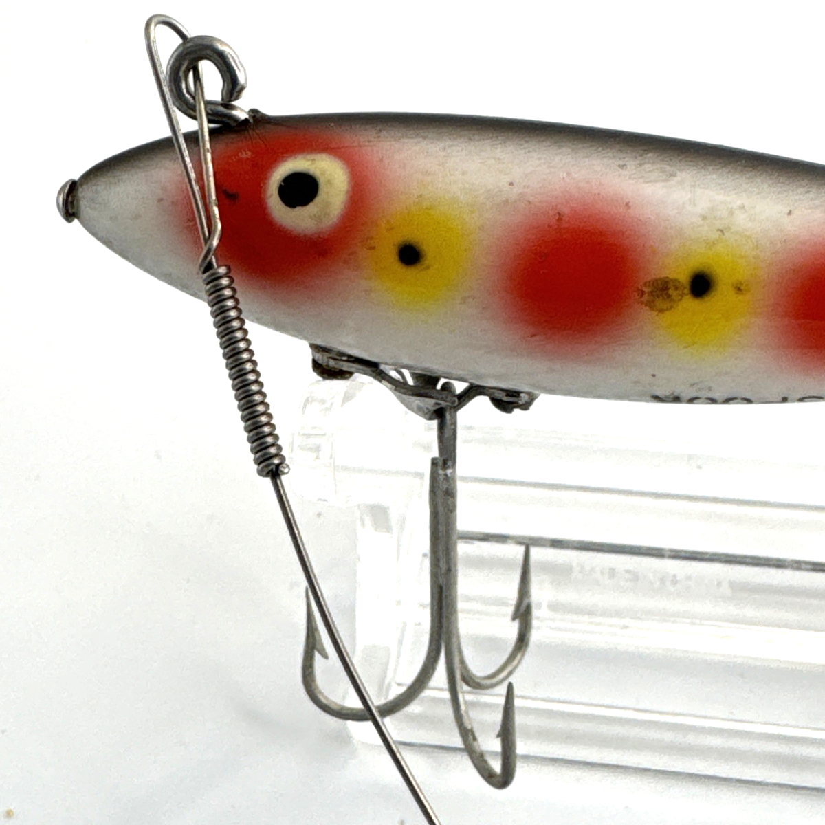 Vintage Heddon Dowagiac Spook Fishing Lure Super Rare Yellow Eyes