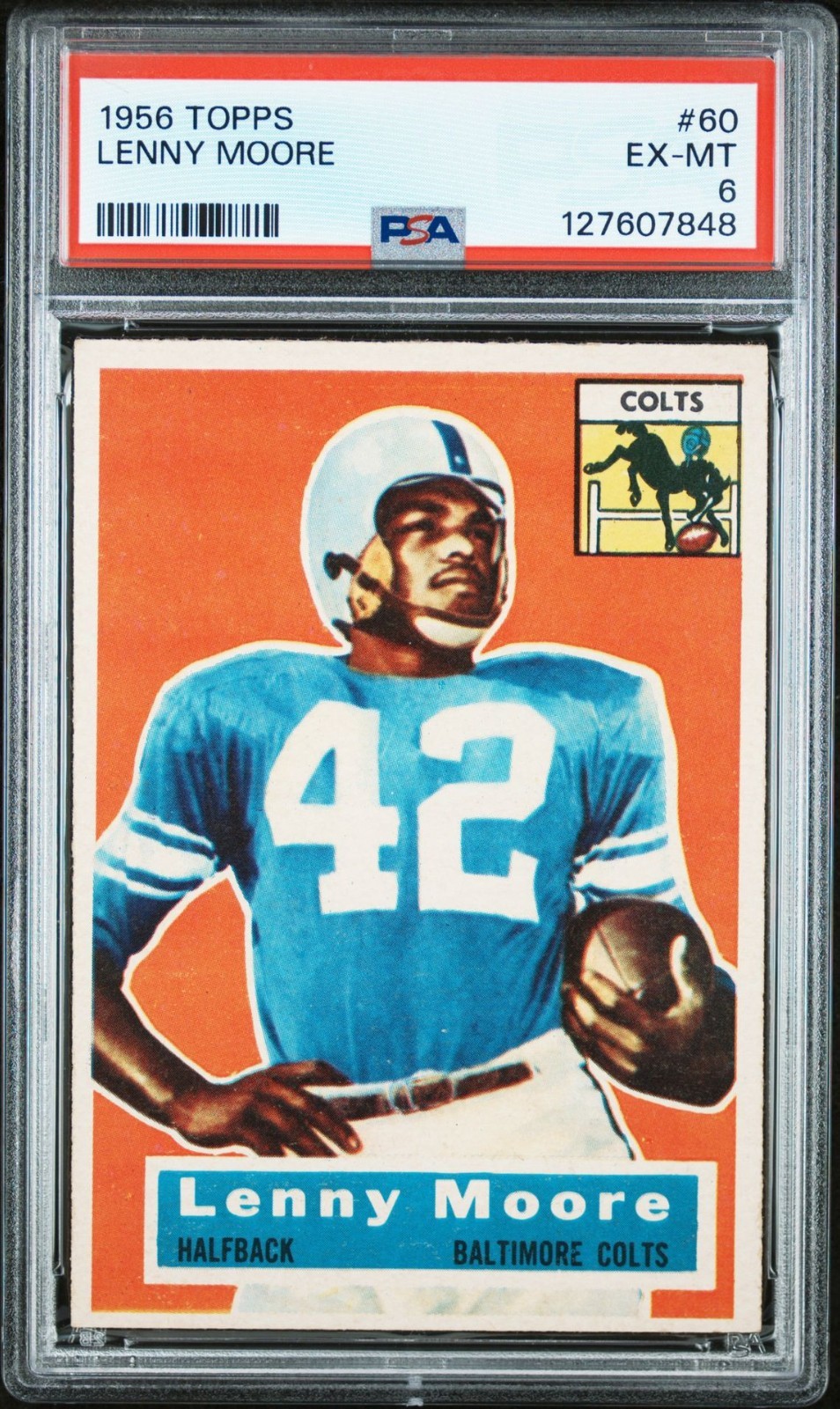 1956 Topps #60 Lenny Moore - PSA 6 EX-MT Baltimore Colts HOF RC Rookie 
