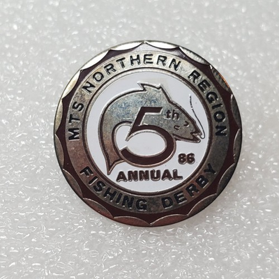 #ad #ad MTS Northern Region Fishing Derby Pinback Button 5th Annual 1986 Fish Pin $19.99