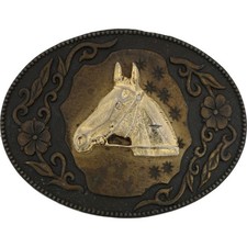 Rose Horse Flower Floral Cowgirl Girls Western Rodeo Junior Vintage Belt Buckle