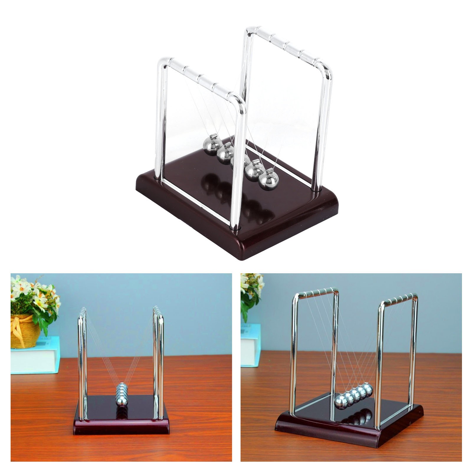 Pendulum Ball Swing Balance Balls Physics Science Desk Stress Relief Toys BL