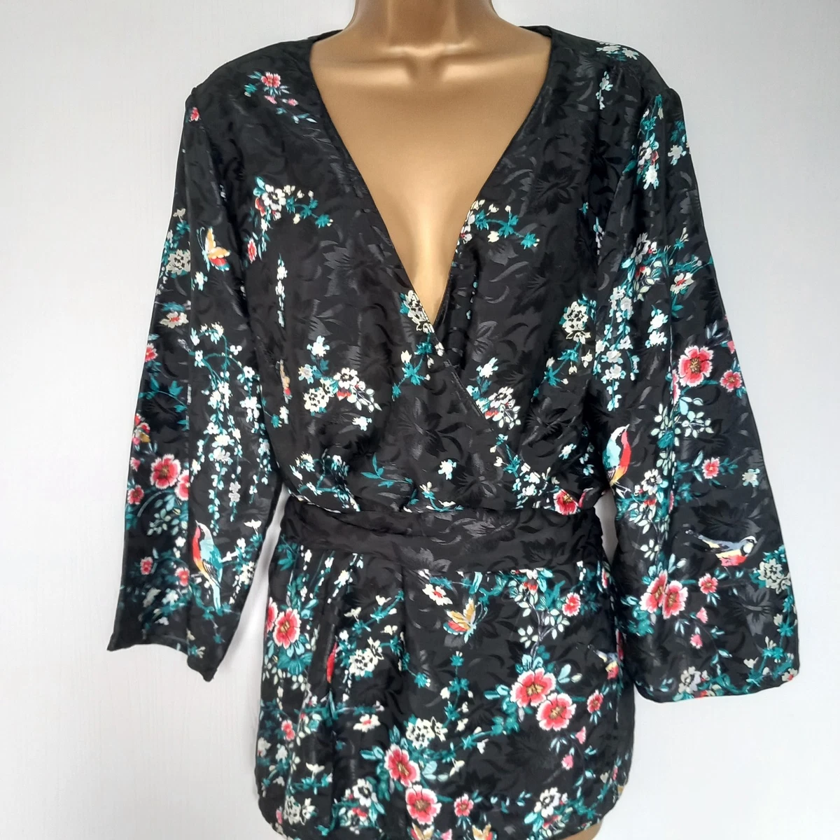 Red Herring Womens Multicoloured Floral Polyester A-Line Size 8 V-Neck