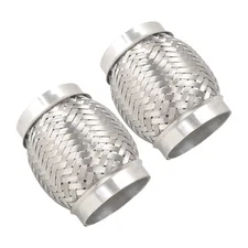 Stainless Steel Exhaust Flex Pipe 3 x 4 Double Braid Heavy Duty 2PCS