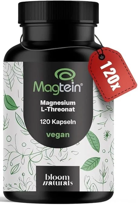Magtein® Magnesium L-Threonate - 120 Kapseln mit 2000 mg täglich - Vegan