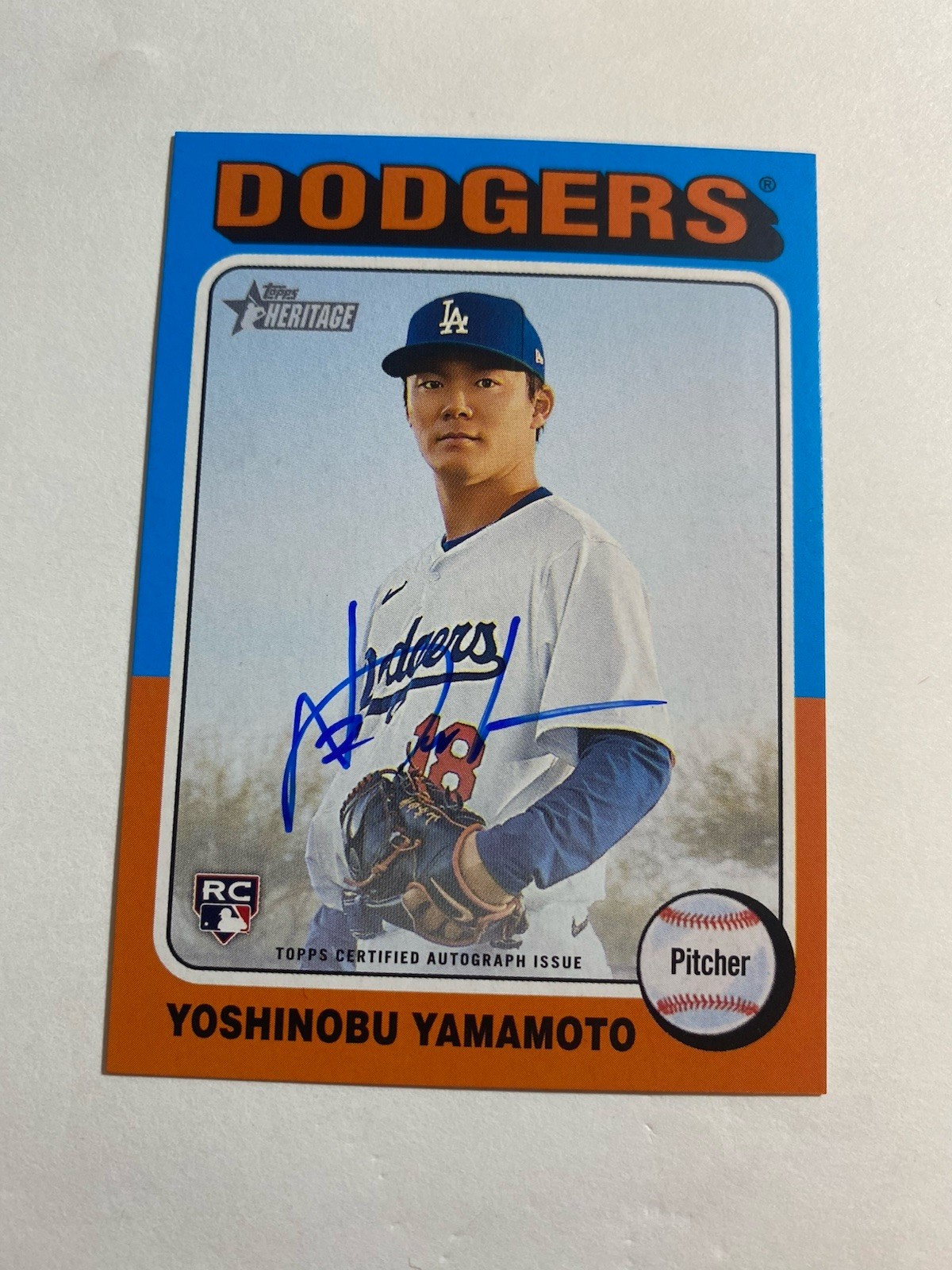 2024 Topps Heritage High Number Yoshinobu Yamamoto RC Real One Auto