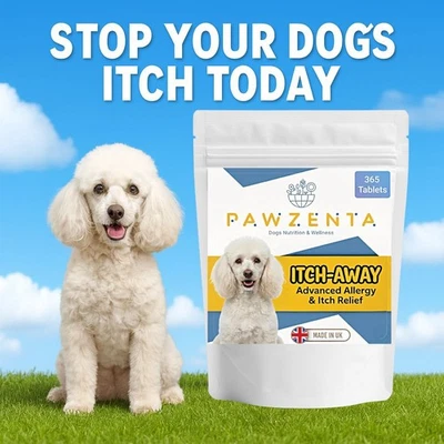 PAWZENTA Dog Allergy Relief Tablets Itchy Skin, Hot Spots & Immune Support Supplement UK