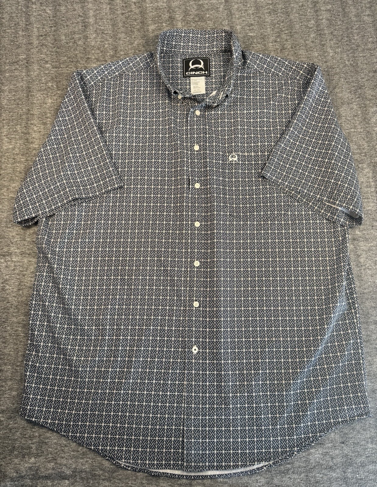 Mens Cinch Button Down Performance Patterned Shor… - image 1