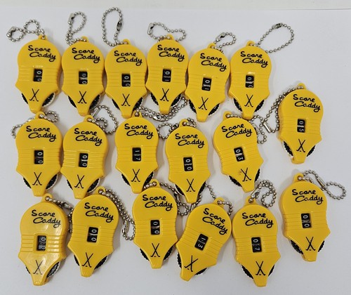 Vintage Pocket Golf Score Counter Caddy Keychain in Yellow Lot of 18