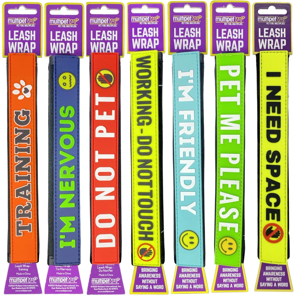 Dog Leash Wraps Messaging MULTIPET Pet Awareness Lead Sleeves Nervous Do not Pet