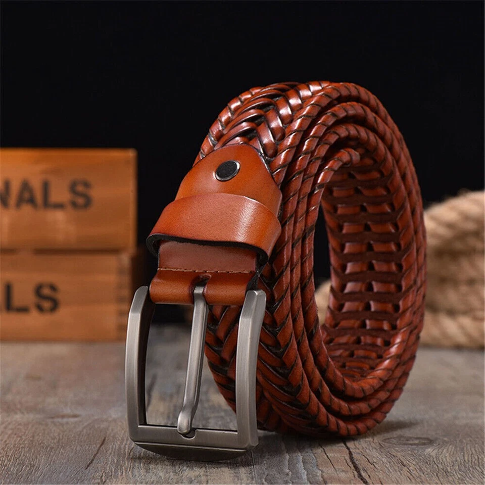 Ceinture tressée pour hommes Ceinture tissée Bracelet de vache en cuir... - Photo 4/4