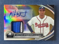 2013 Bowman Platinum Gold Christian Bethancourt Autograph Patch /50