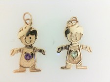 14K Yellow Gold Genuine Birthstone Boy Kid Charms 1546