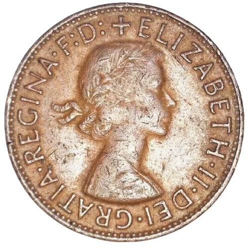 1960 Australian Penny Elizabeth II Pre-Decimal - Picture 2 of 2