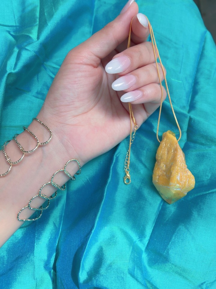 Rare Natural Brazilian Gold Citrine Necklace Large Gem 350CT Rough Gem ...