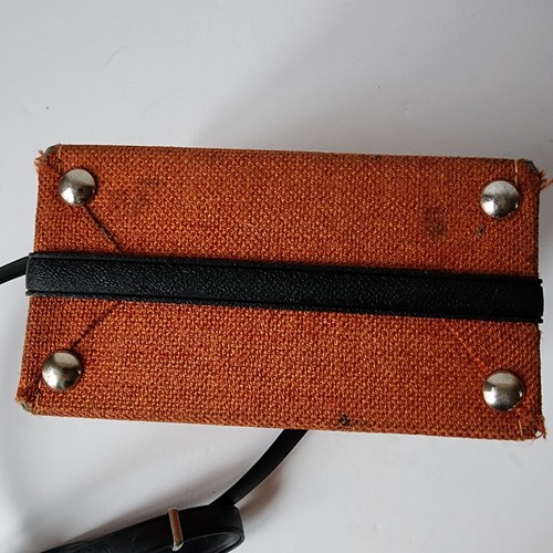Estuche para cámara Tiara vintage naranja correa lateral rígida 7"x3,5"x5,5" - Imagen 8 de 10