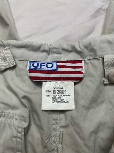 Vintage UFO Wide Leg Parachute Pants Light Gray Unisex Size Small Rave Hip Hop - Picture 7 of 7