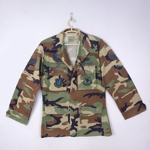 Air Force Military Button Up Jacket Wing Combat Coat S Long Camouflage Pockets