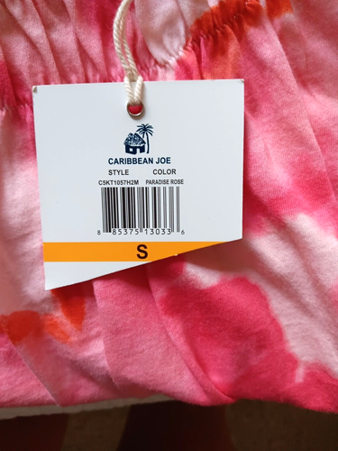 Caribbean Joe Shirt Womens S Pink Tie Dye Pink Short Sleeve Pullover Top NWT - Picture 4 of 6