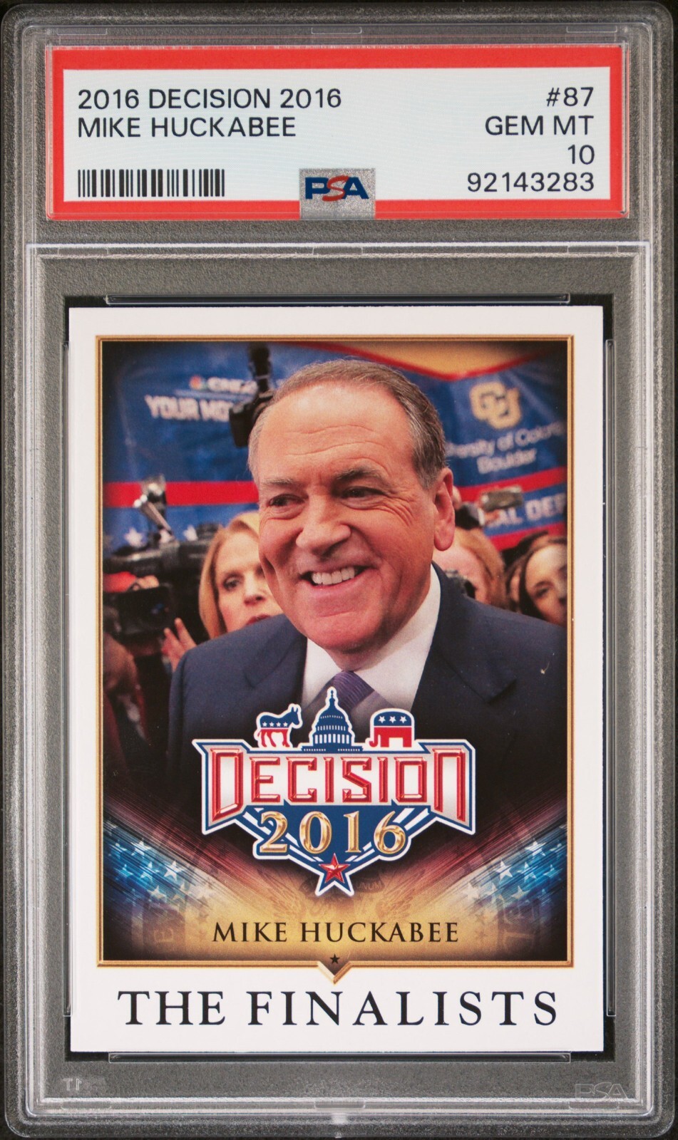 Mike Huckabee 2016 Decision Rookie PSA 10 RC #87
